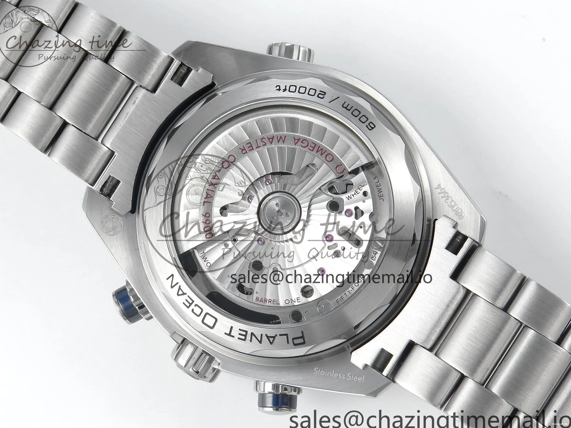 0501 Planet Ocean Master Chronometer 600M 45.5mm SS SCF 1:1 Best Edition Blue Bezel Blue Dial on SS Bracelet A9900 Super Clone Lightweight 7676